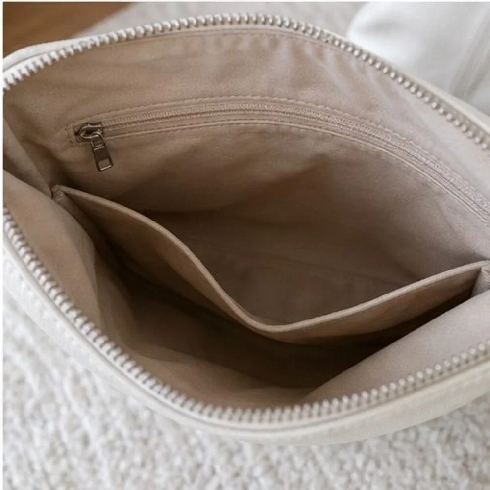 Cream Nylon Crossbody Bag